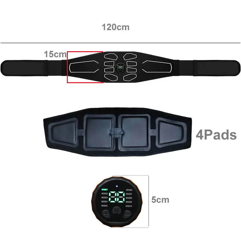 PulseTone Pro — Estimulador Muscular de 8 Zonas para Abdomen y Core